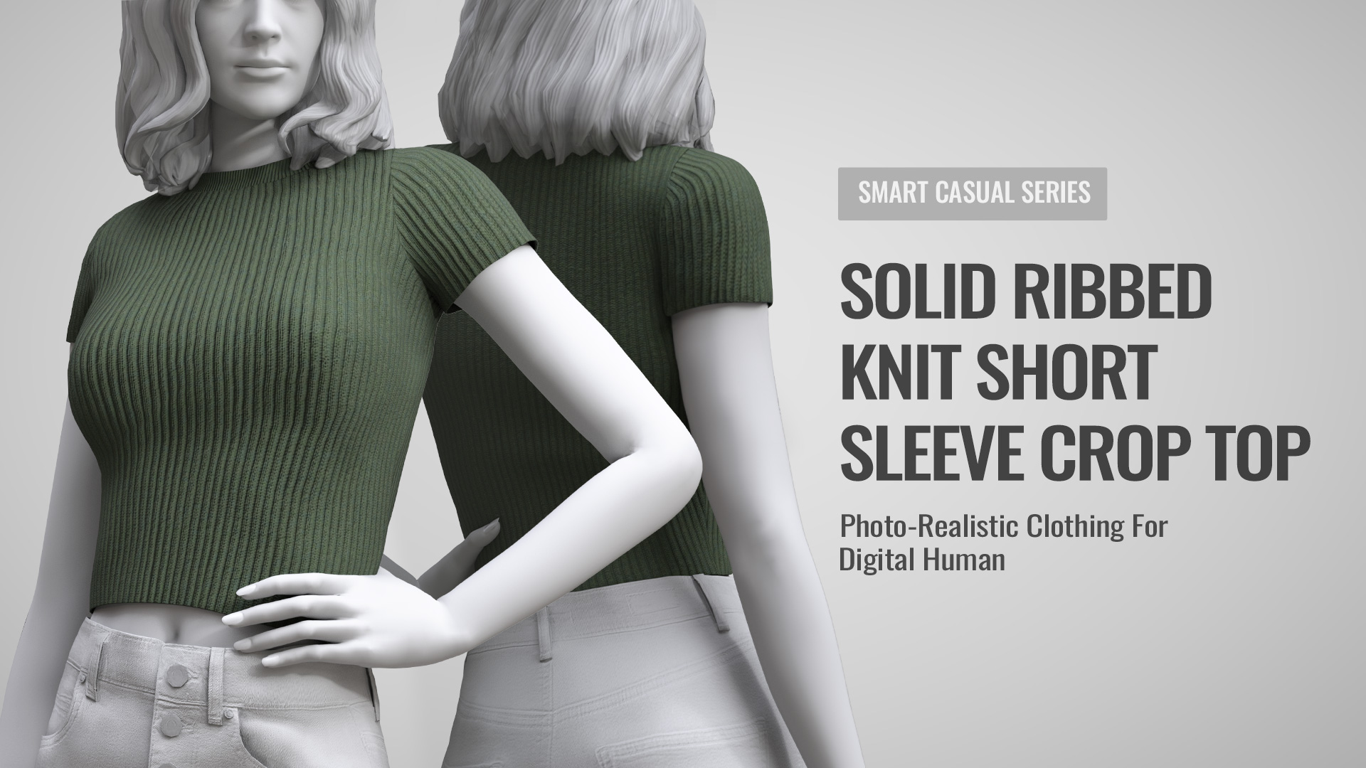 Solid Ribbed Knit Short Sleeve Crop Top