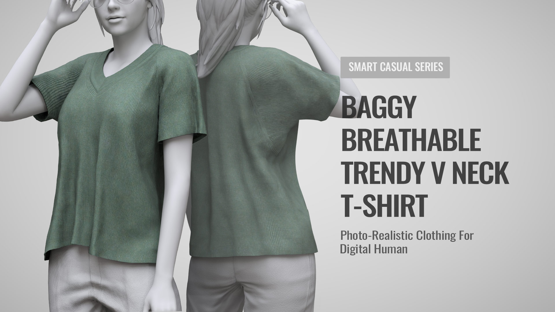 Baggy Breathable Trendy V Neck T-Shirt - Character Creator/Outfit