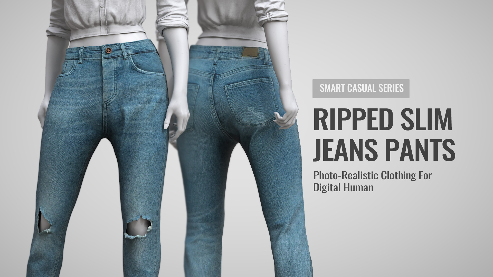 Ripped Slim Jeans Pants