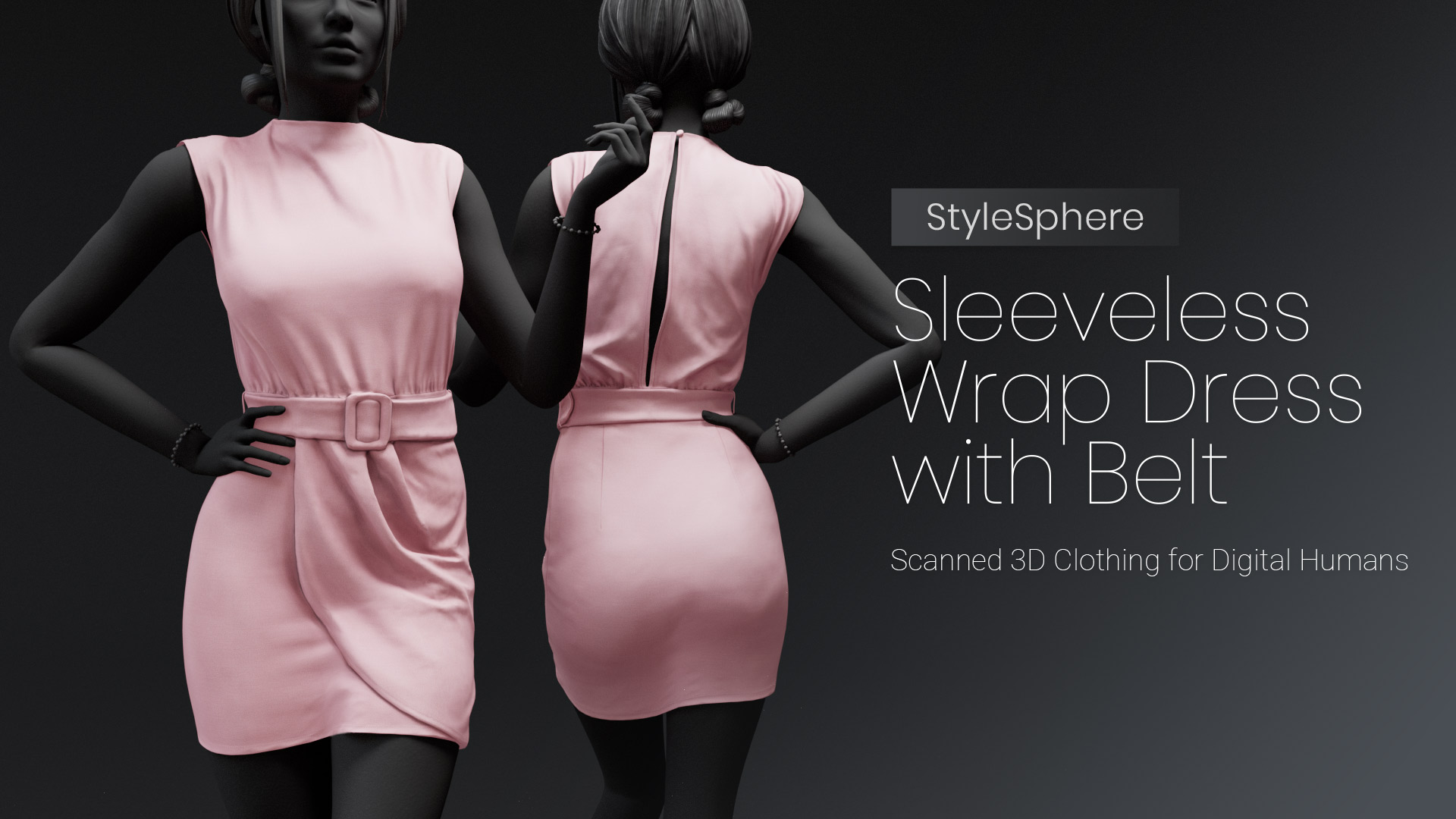Sleeveless Wrap Dress with Belt