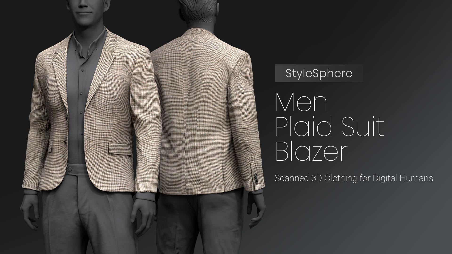 Men Plaid Suit Blazer