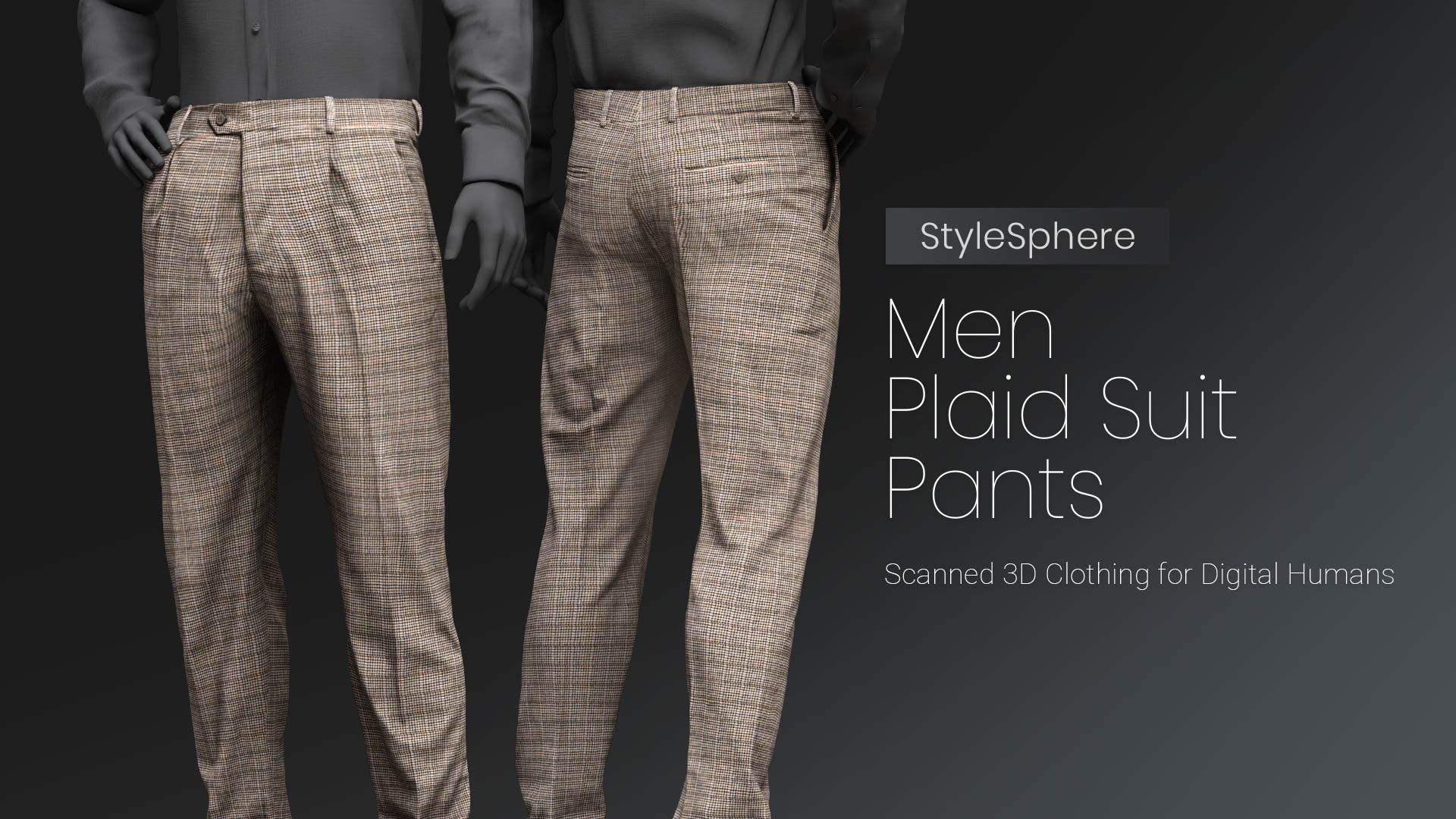 Men Plaid Suit Pants