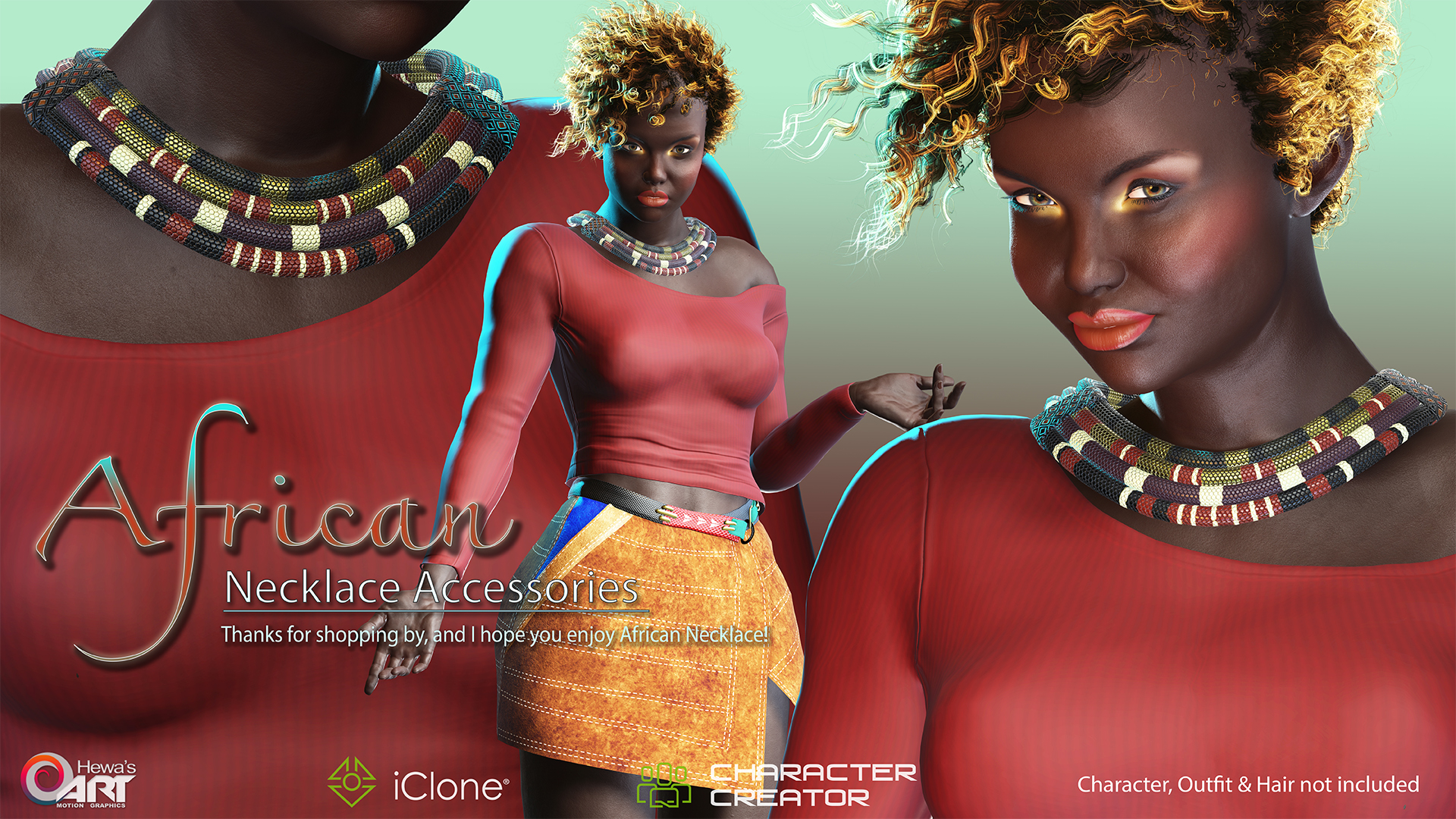 African Rings Necklace 