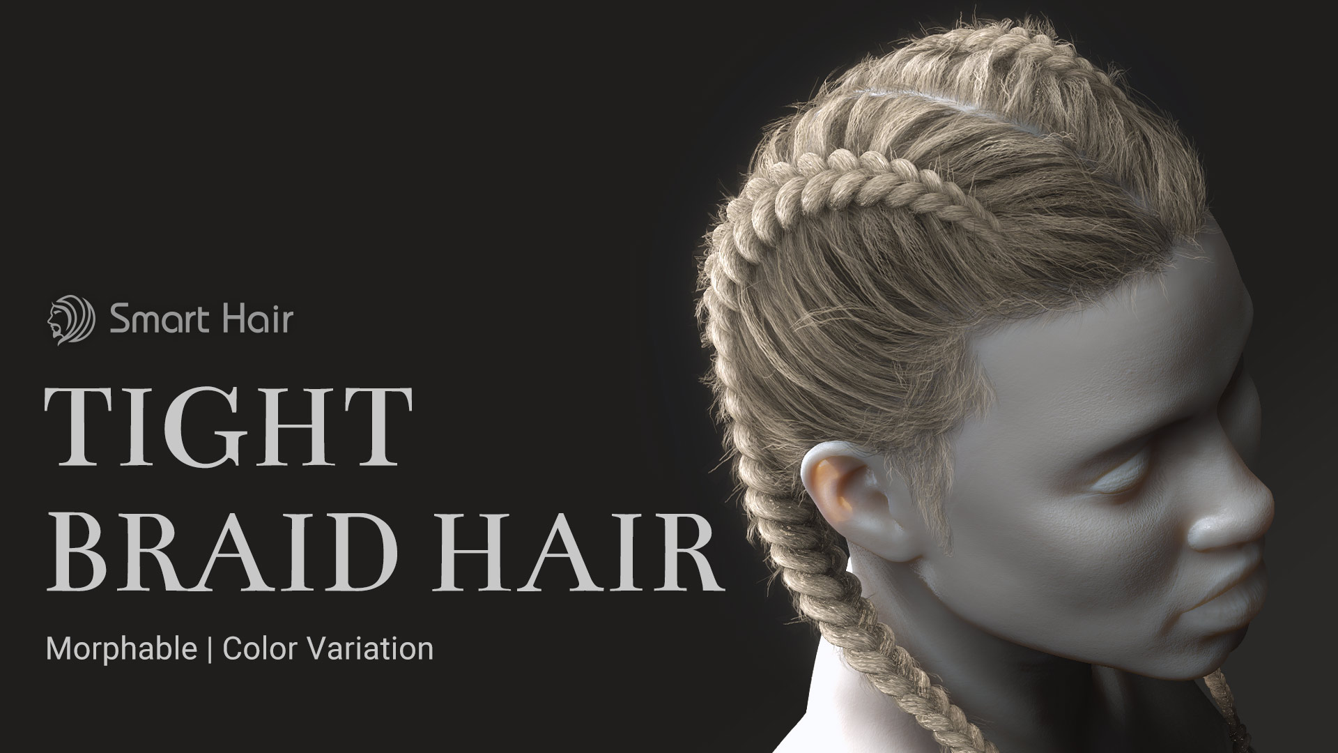 Tight Braid Hair - Character Creator/Hair - Reallusion Content Store