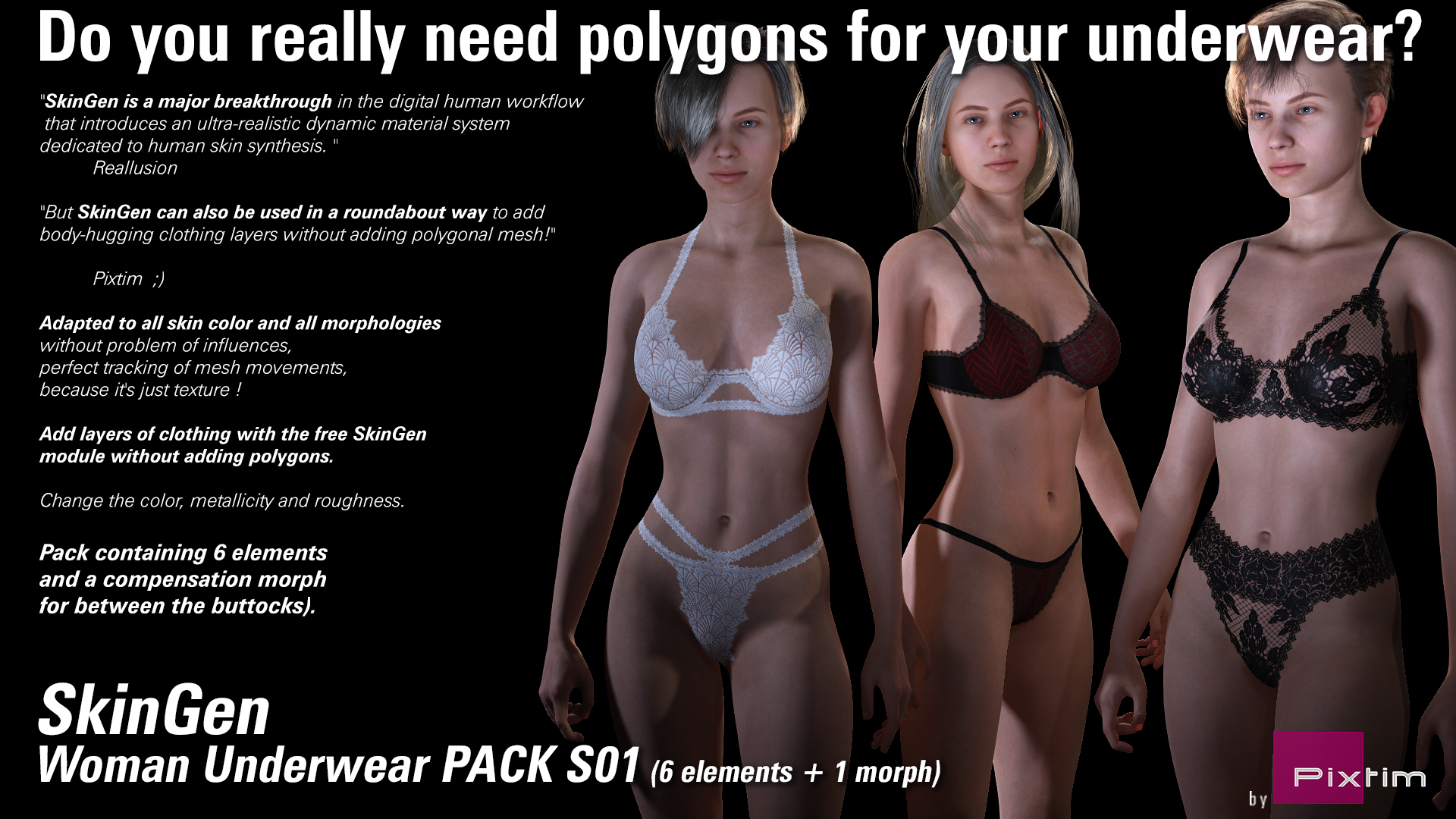 SkinGen Woman Underwear PACK S01