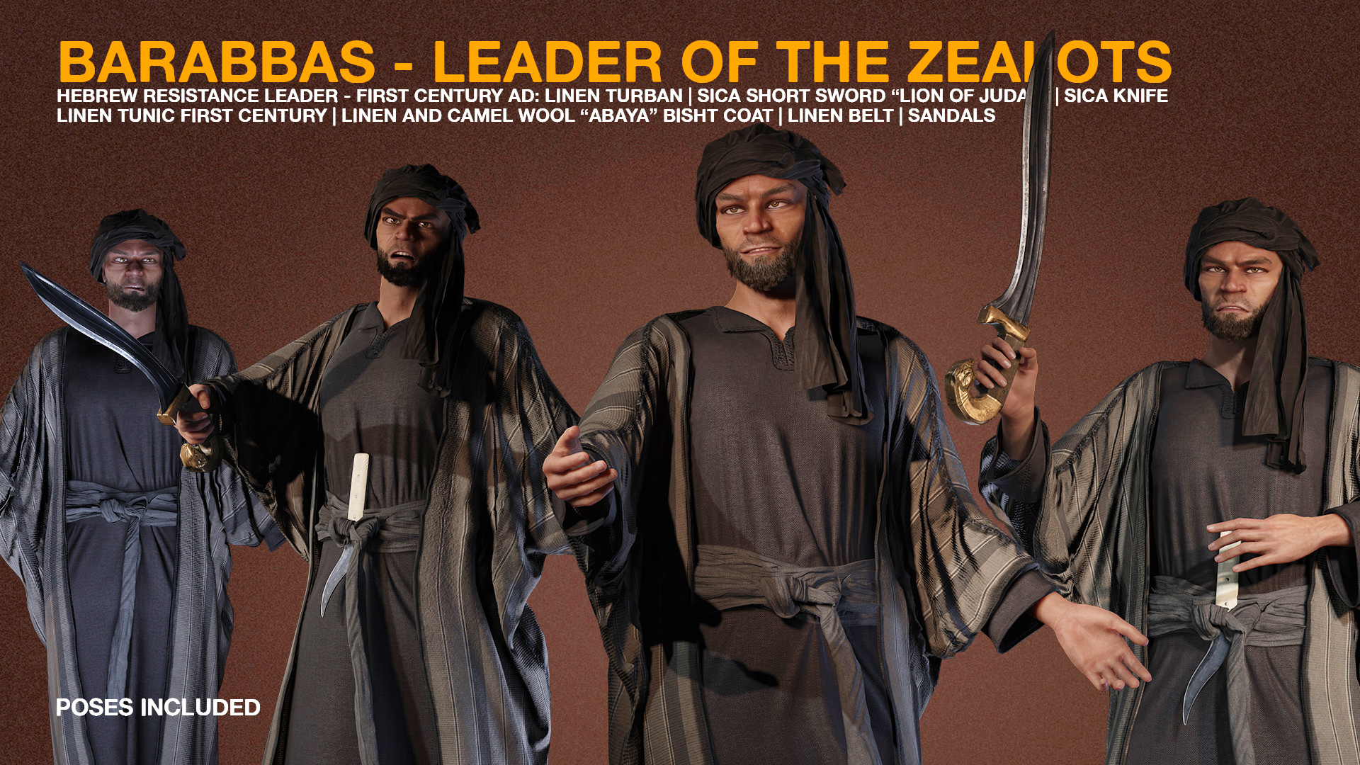 Barabbas Zealot Leader Outfit Character Creator/Outfit Reallusion Content Store