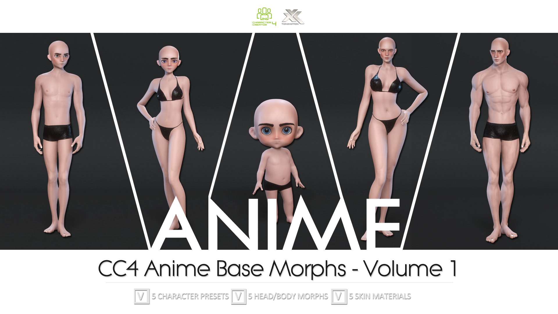 CC4 Anime Base Morphs Vol.01 - Character Creator/Morph - Reallusion Content  Store