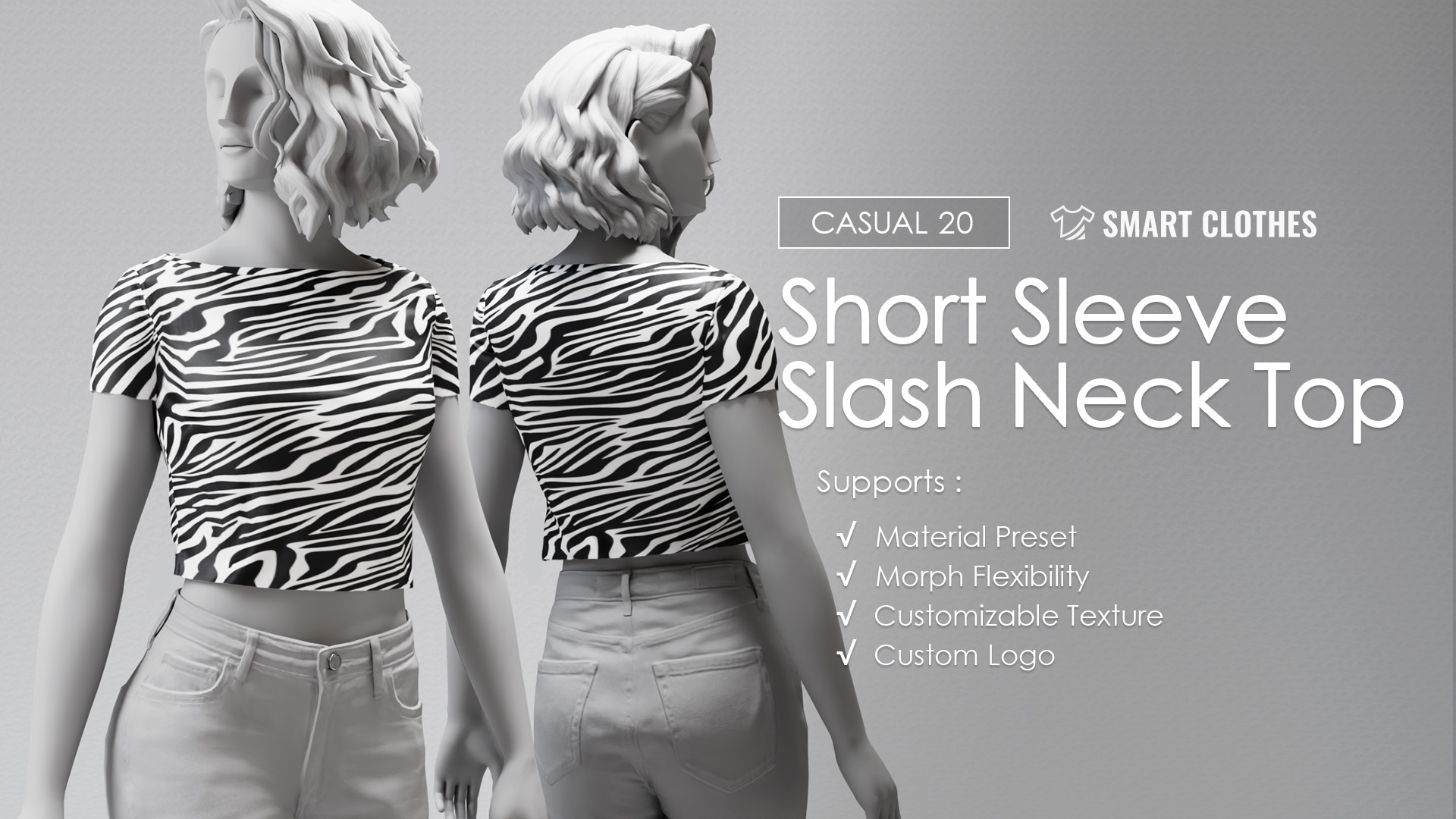 Short Sleeve Slash Neck Top