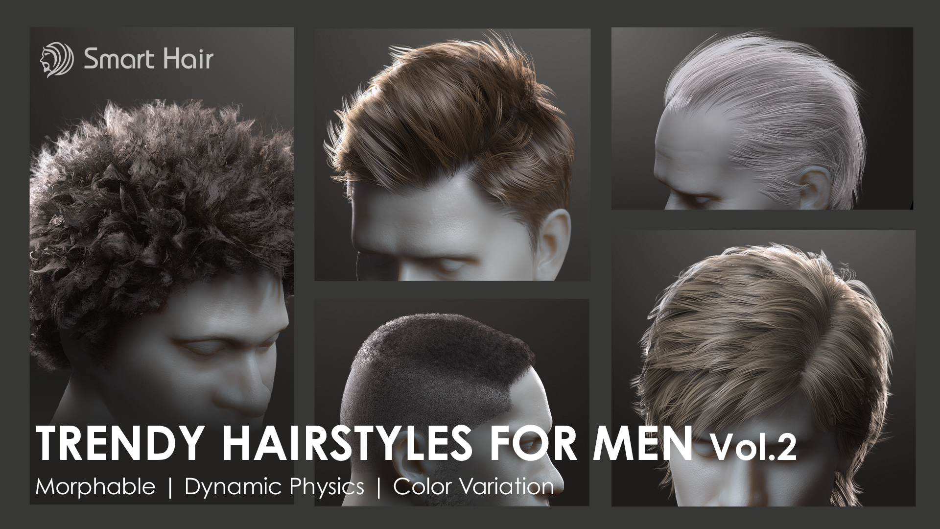 Trendy Hairstyles For Men  - Character Creator/Combo (Multiple-PID) -  Reallusion Content Store