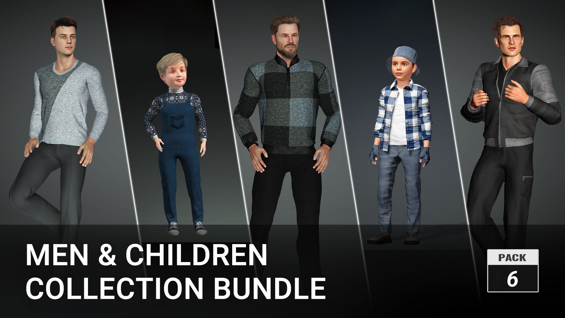 Men & Children Collection Bundle - Character Creator/Combo (Multiple ...