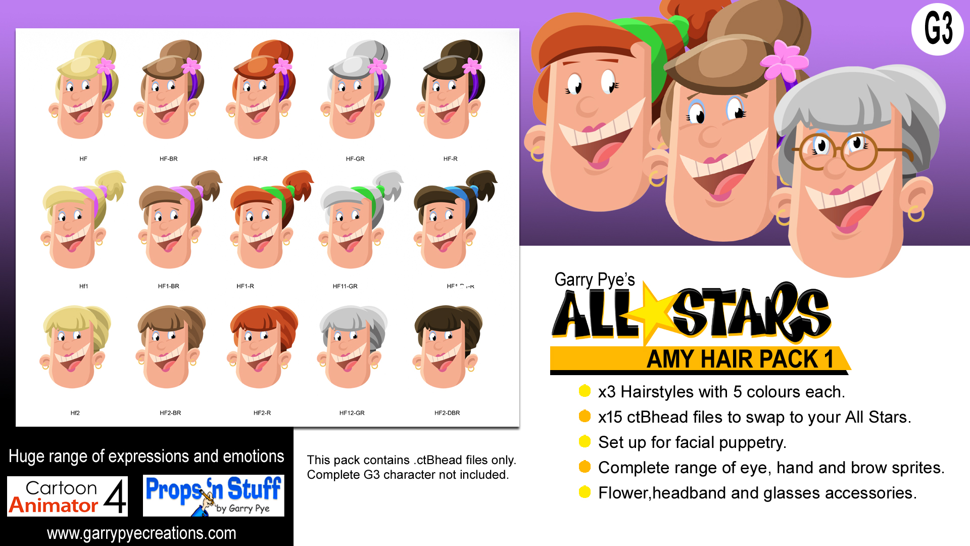 All Stars Amy Hair Pack 1