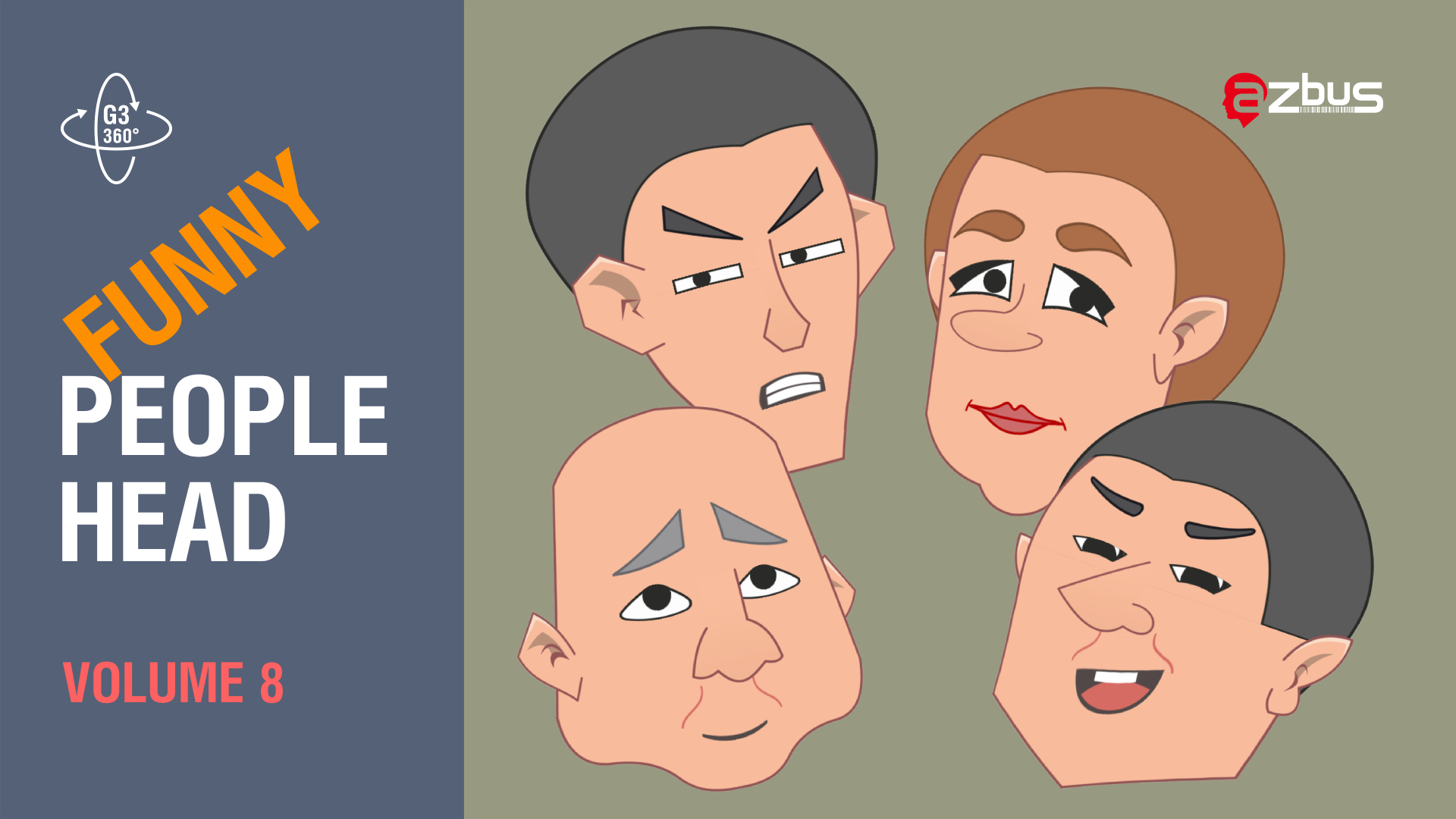 Funny people head. Volume 8