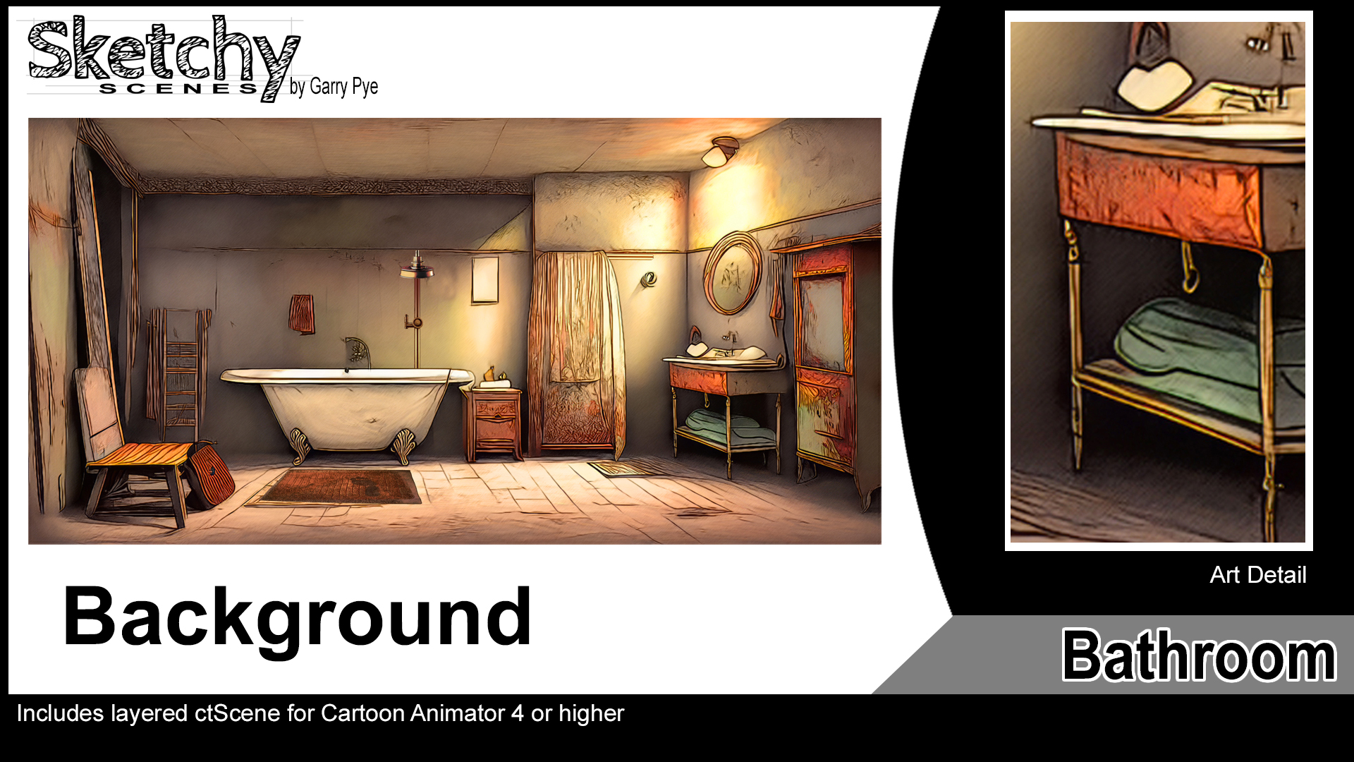 Sketchy Scenes - Bathroom