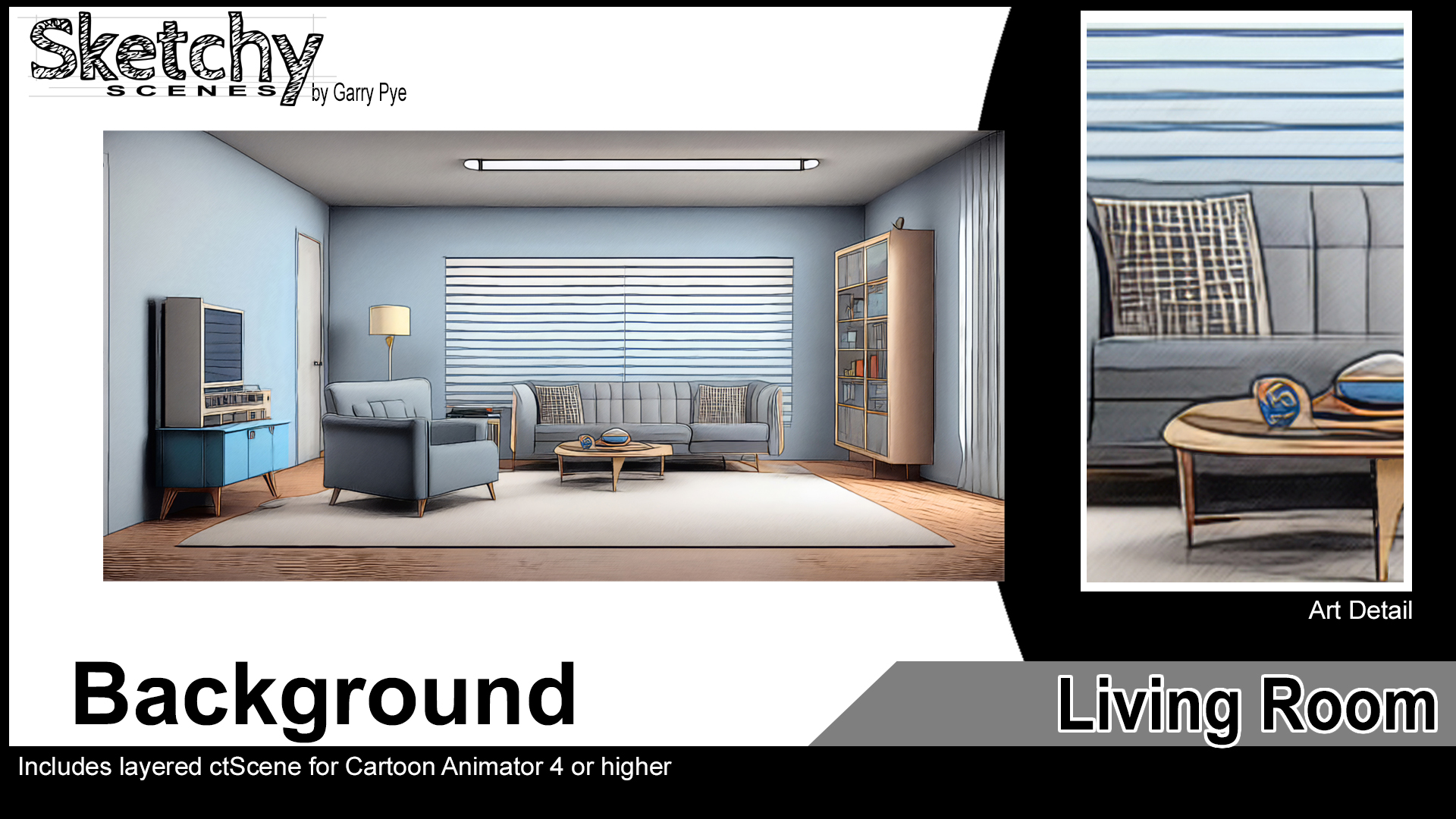 Sketchy Scenes - Living Room