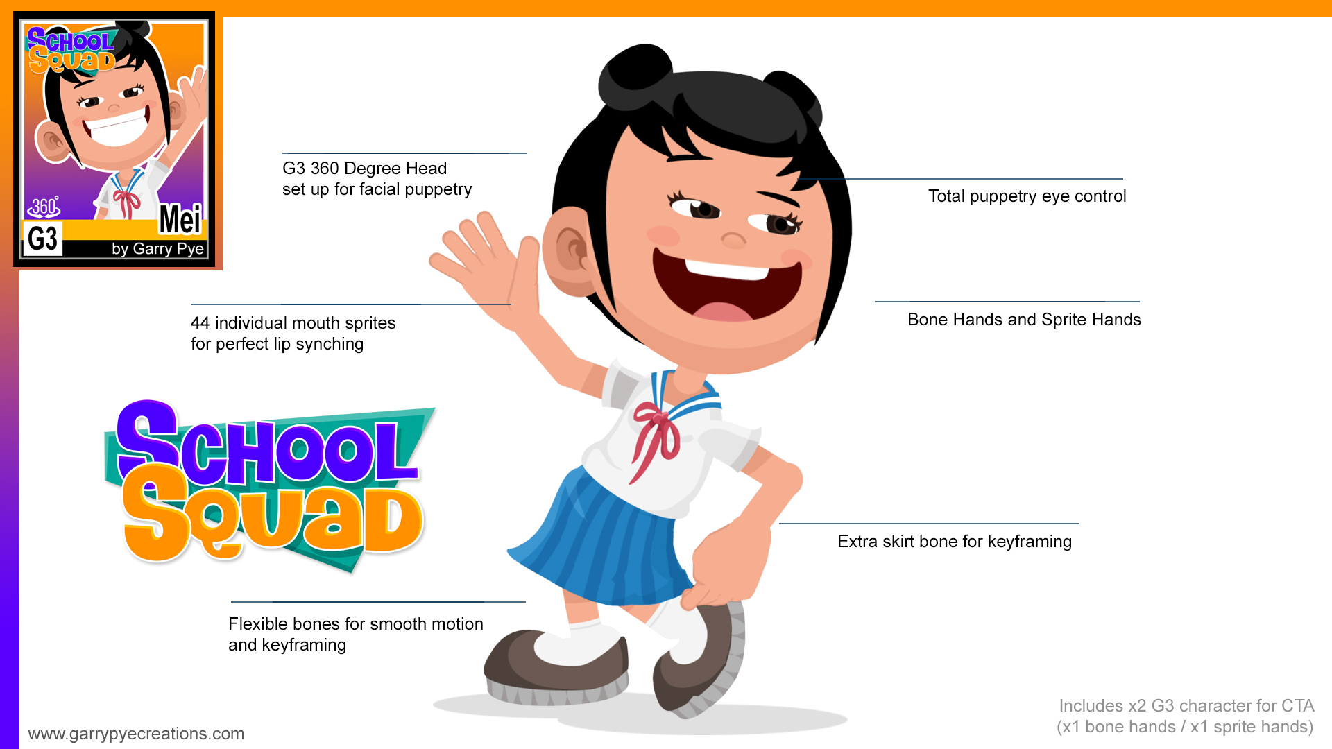 School Squad - Mei - Cartoon Animator/Actor - Reallusion Content Store
