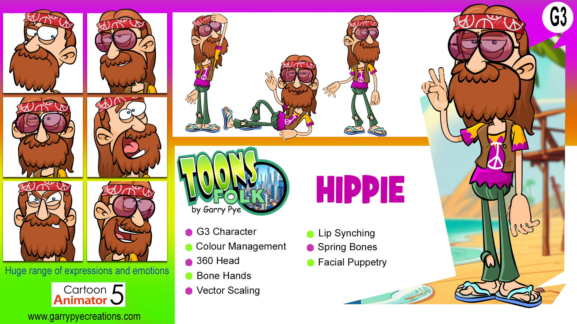 Toons Folk - Hippie