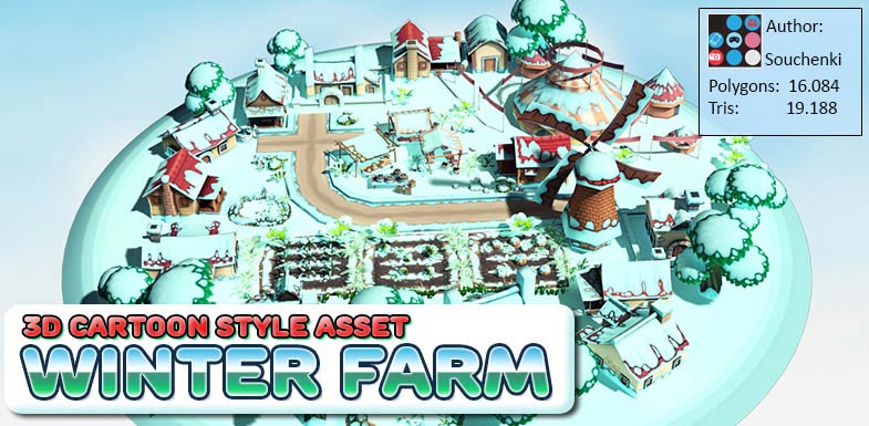 Cartoon Winter Farm