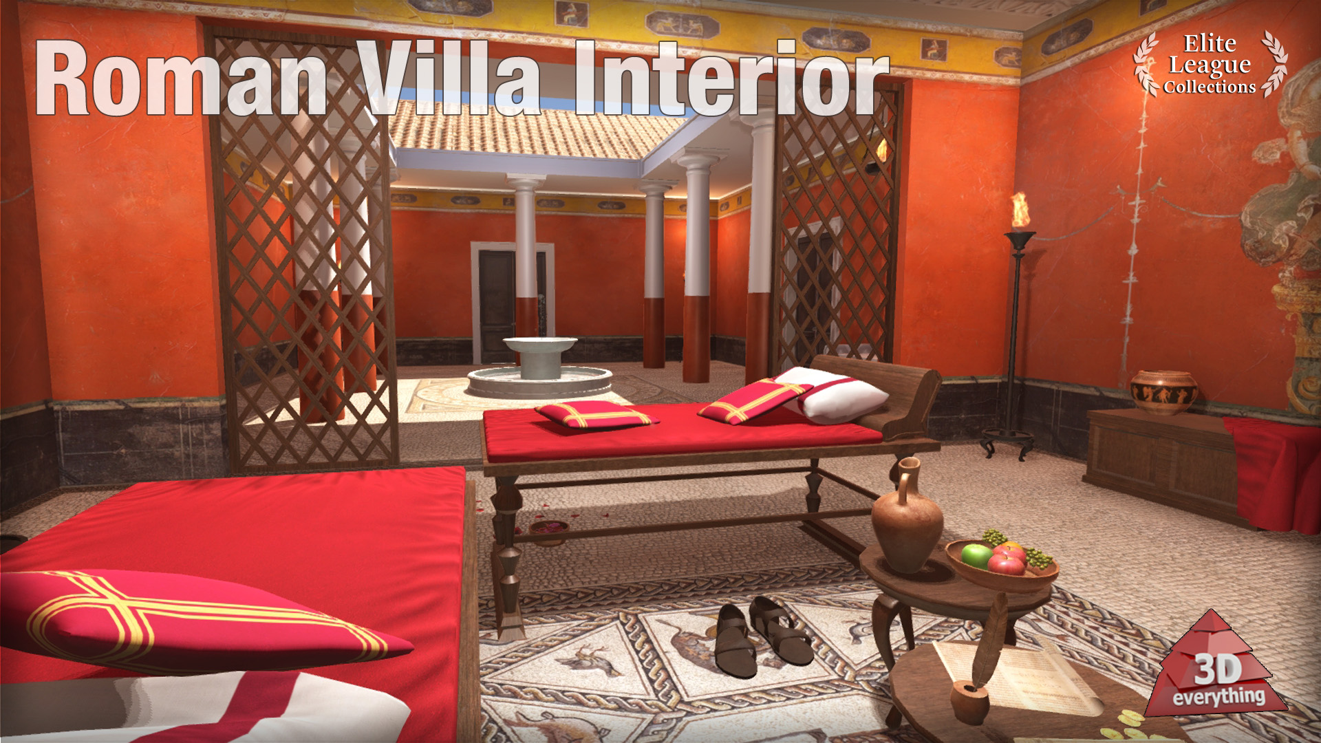 Roman Villa Interior - iClone/Stage - Reallusion Content Store, image size:1920x1080