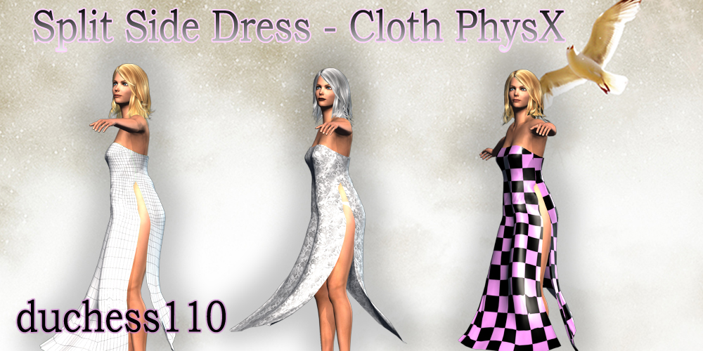 Cloth Physics Split Side Dress