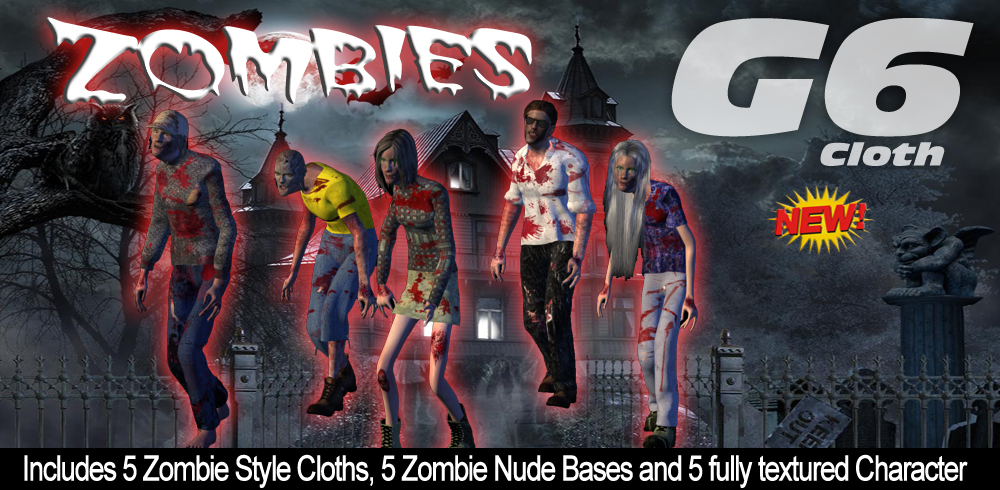 G6 Cloth Zombies for Horror Movies