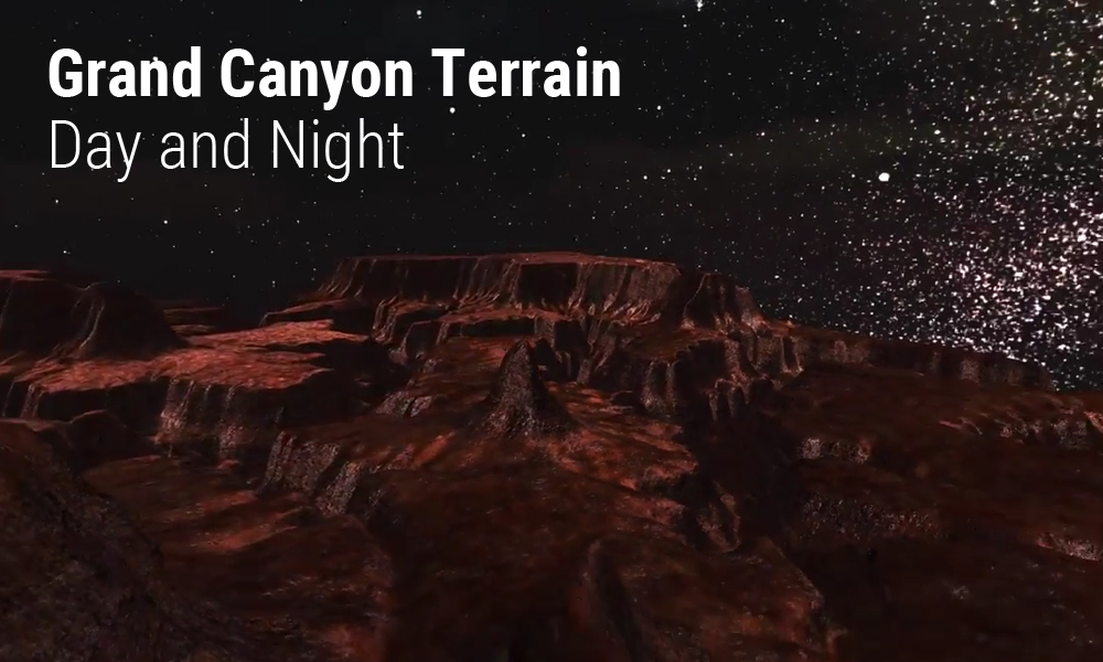 Grand Canyon Terrain. Day and Night