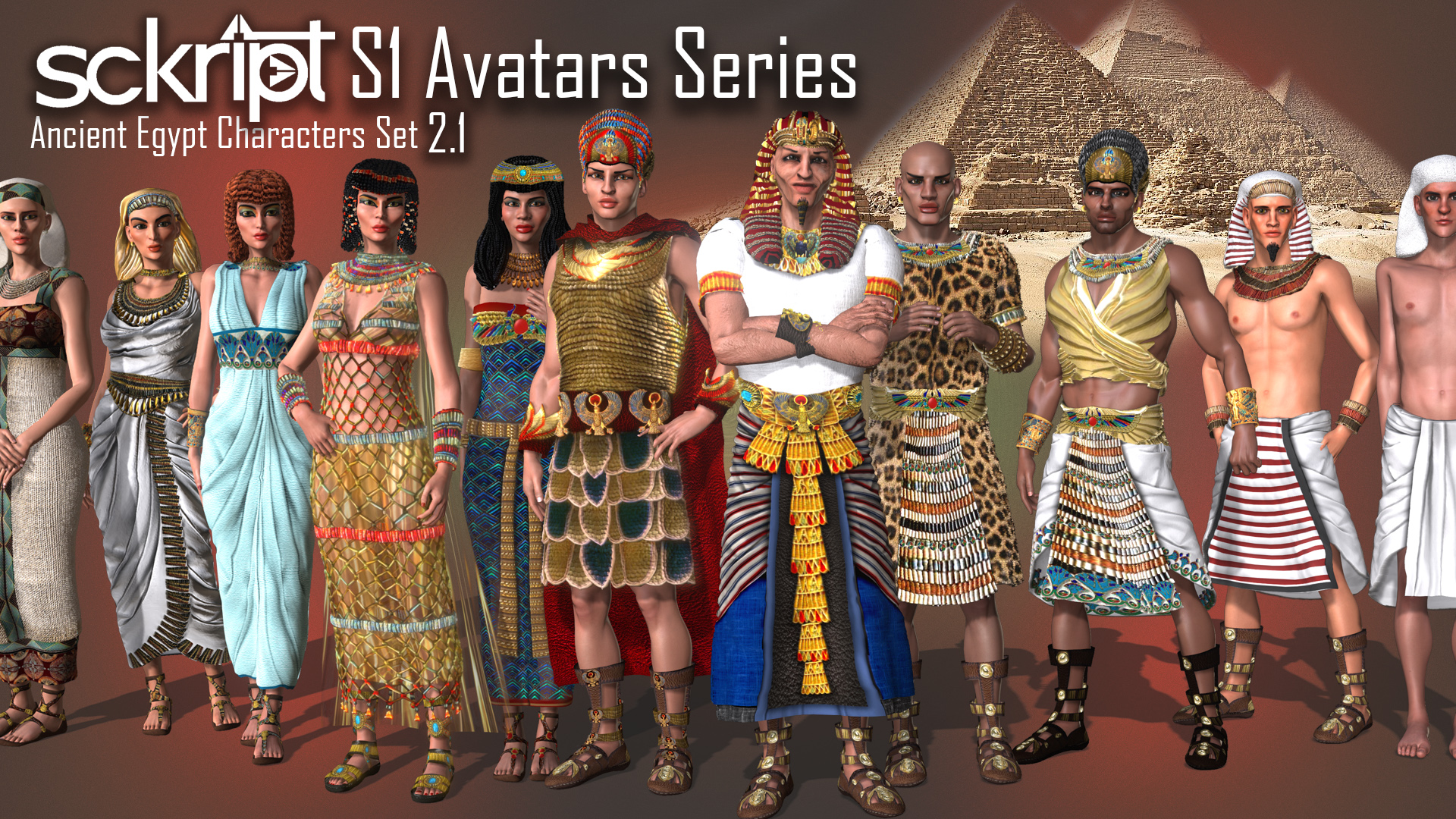 Sckript S1 Avatars Ancient Egypt Characters Set 2.1