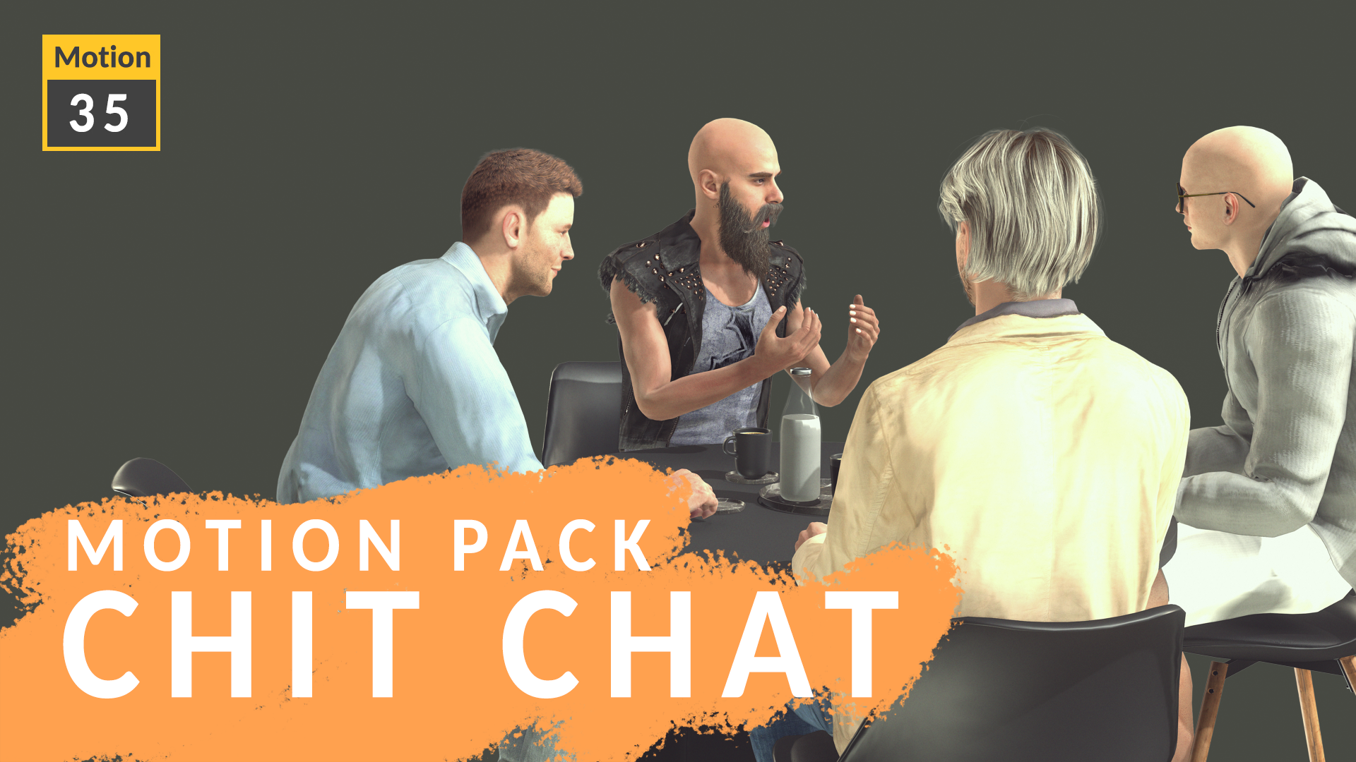 Sitting chit chat pack male