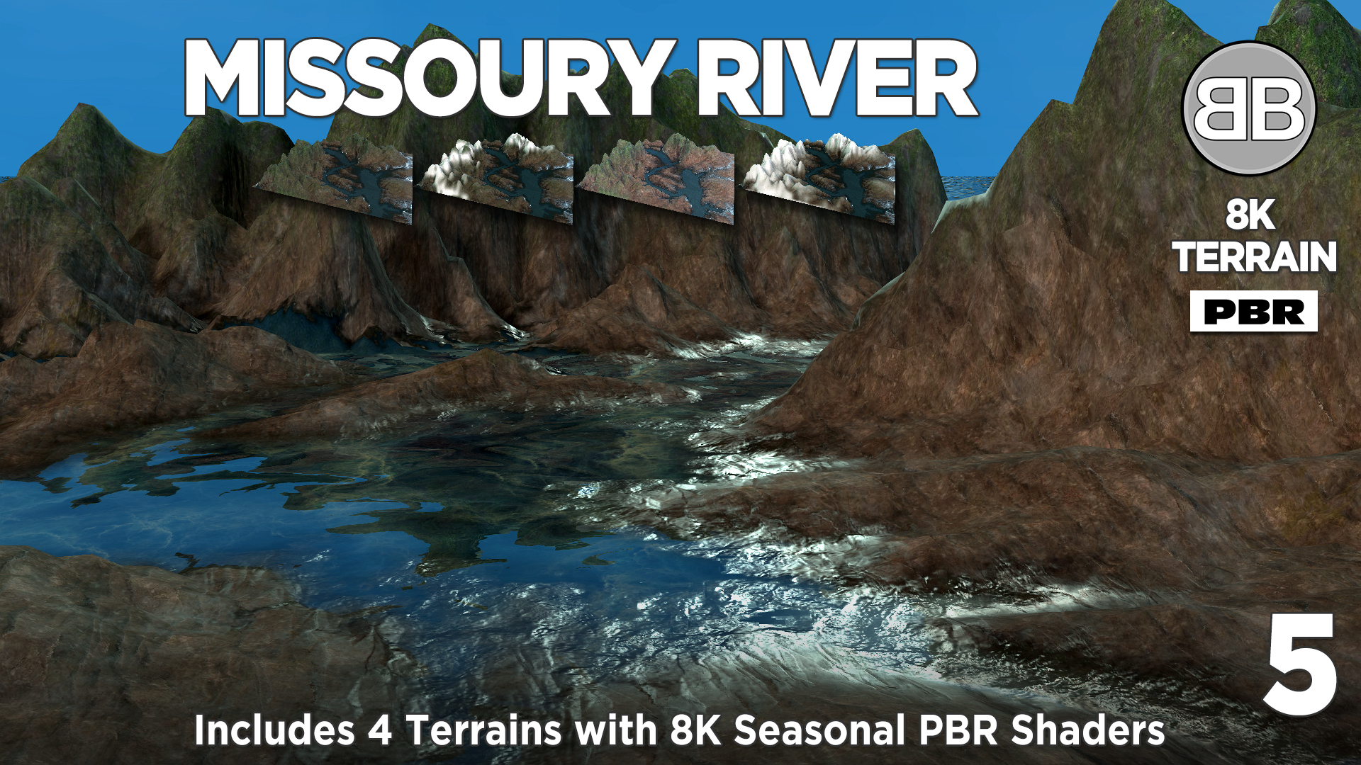 BB 8K PBR Terrain Missoury River