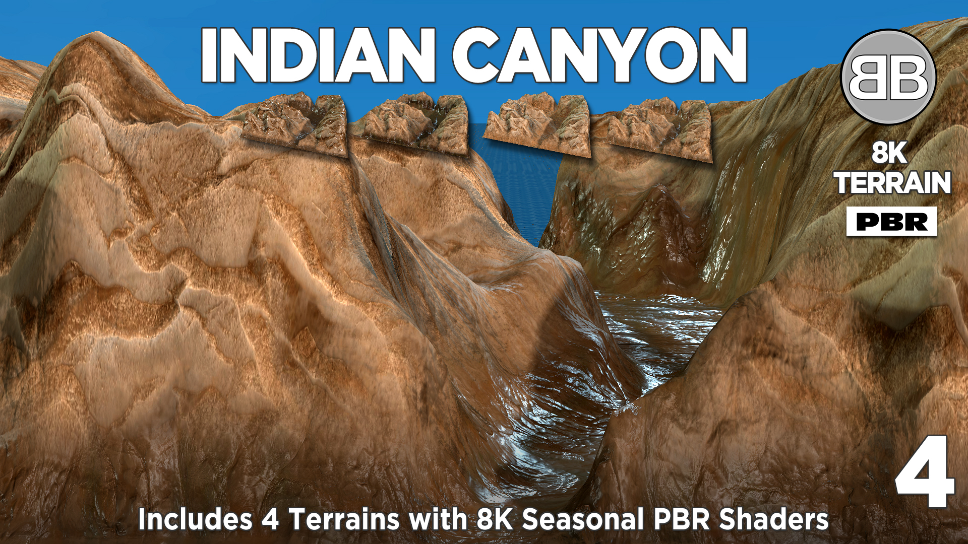 BB 8K PBR Terrain Indian Canyon