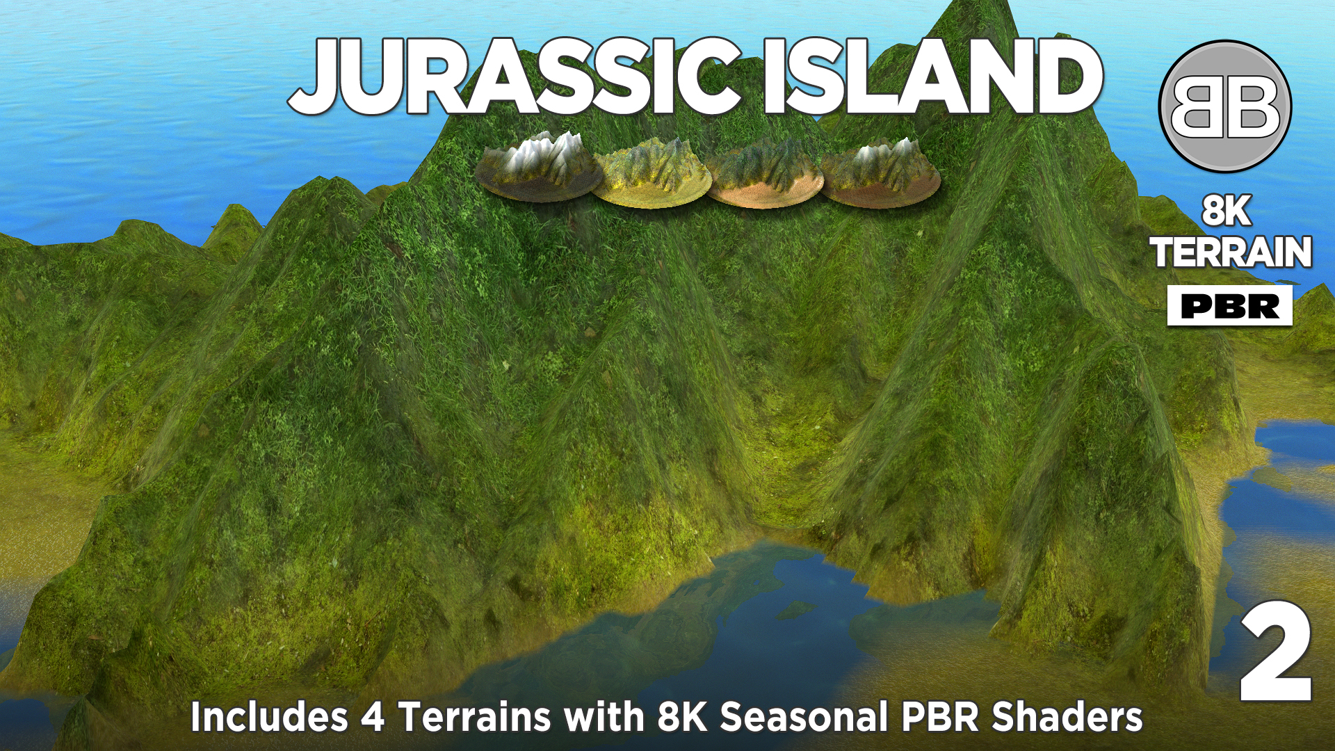 BB 8K PBR Terrain Jurassic Island