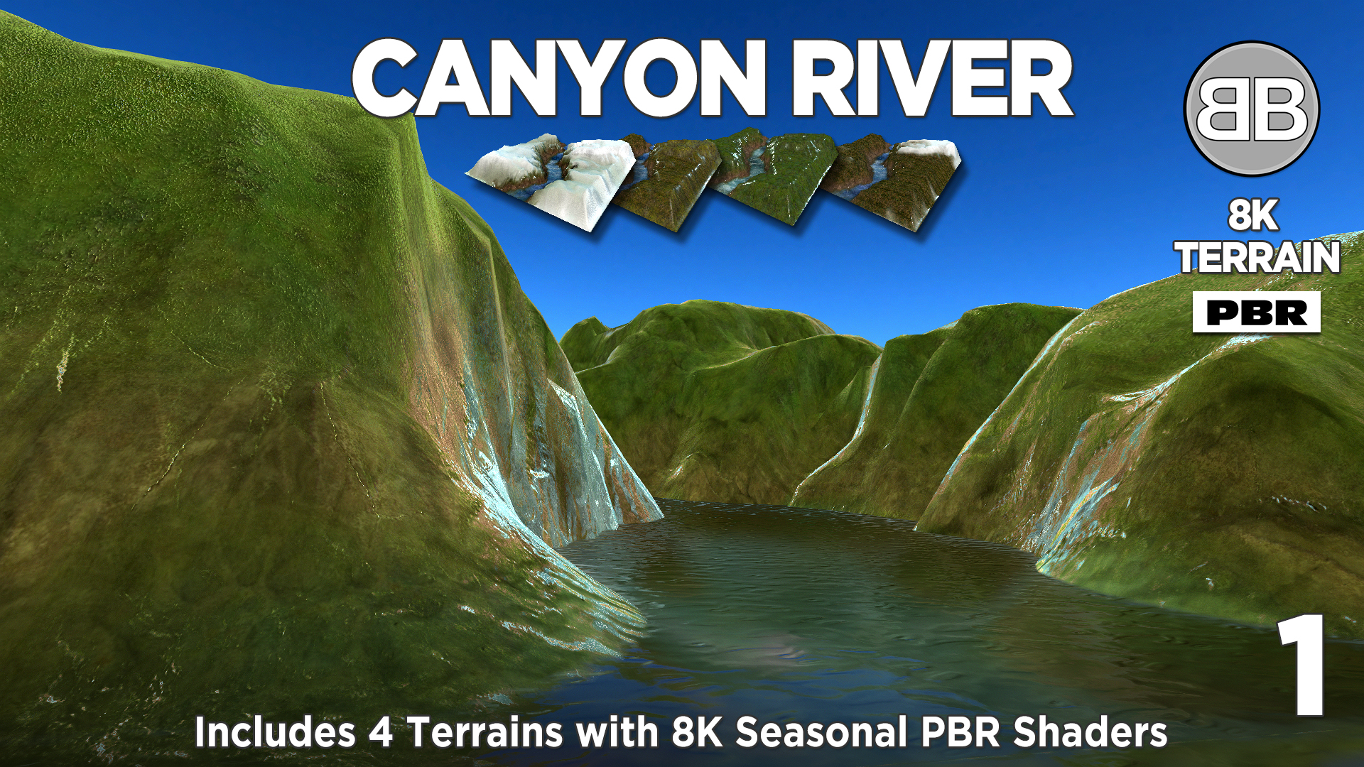 BB 8K PBR Terrain Canyon River