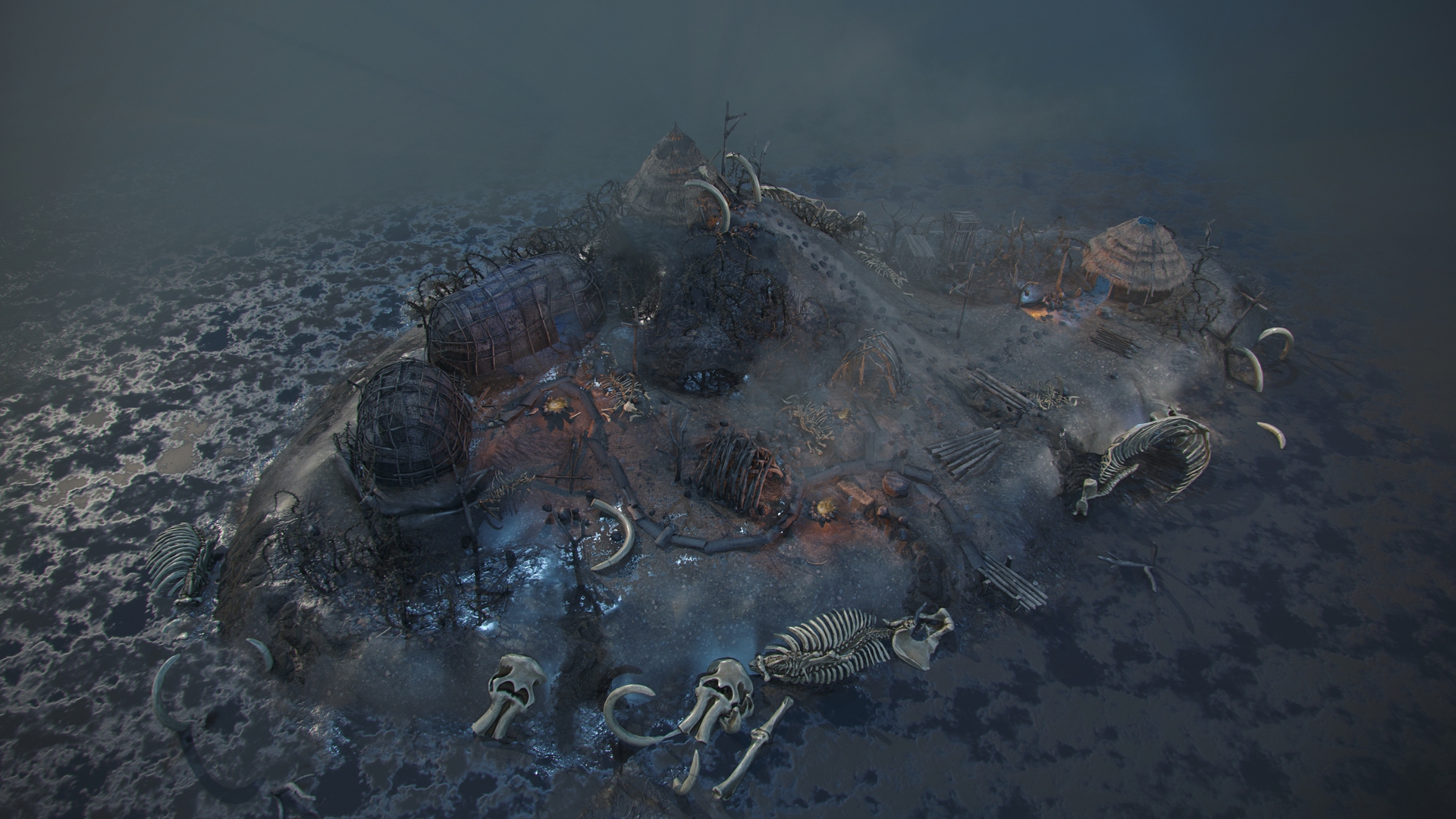 Top-Down Primal Settlement (LowPoly)