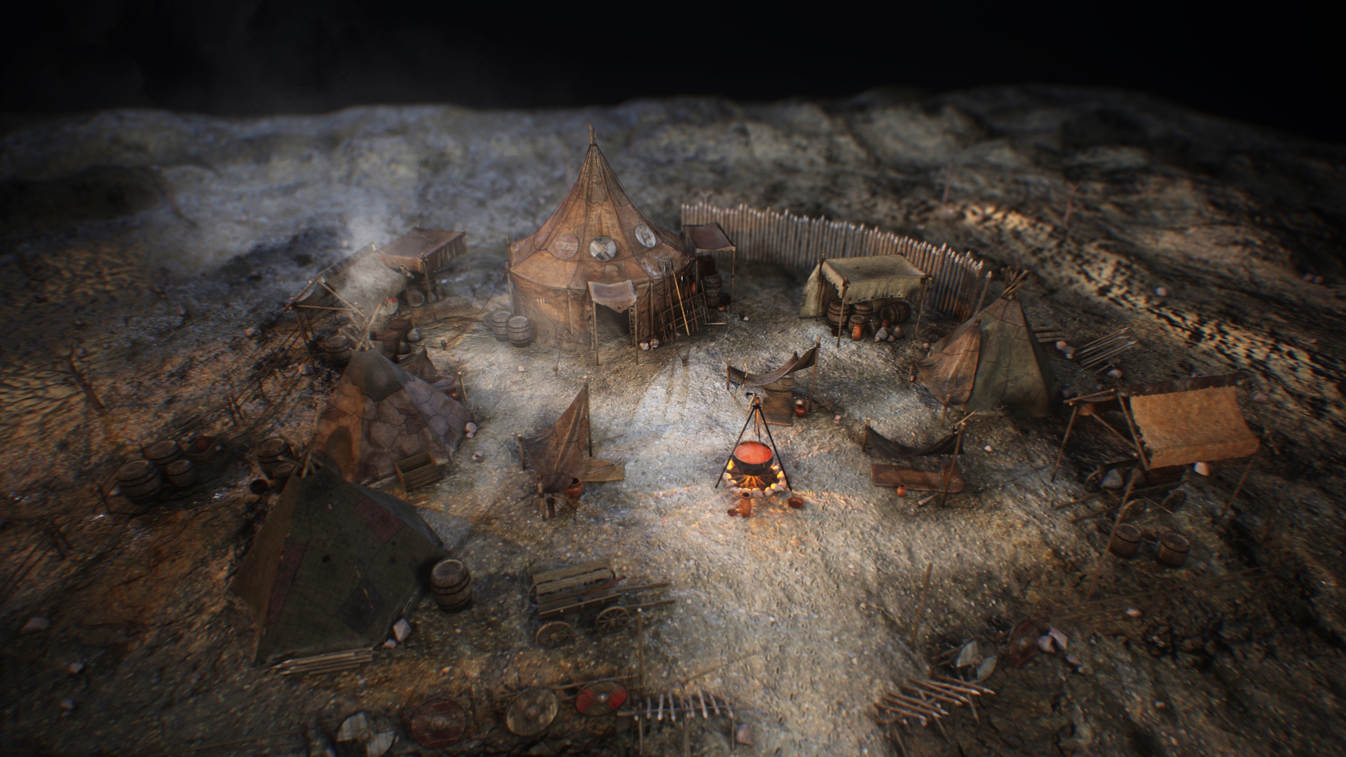 Top-Down Barbarian Camp (LowPoly)