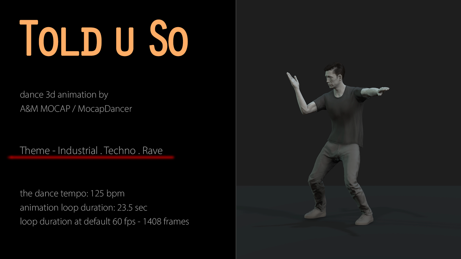 A&M - Told u So (125bpm) - dance animation