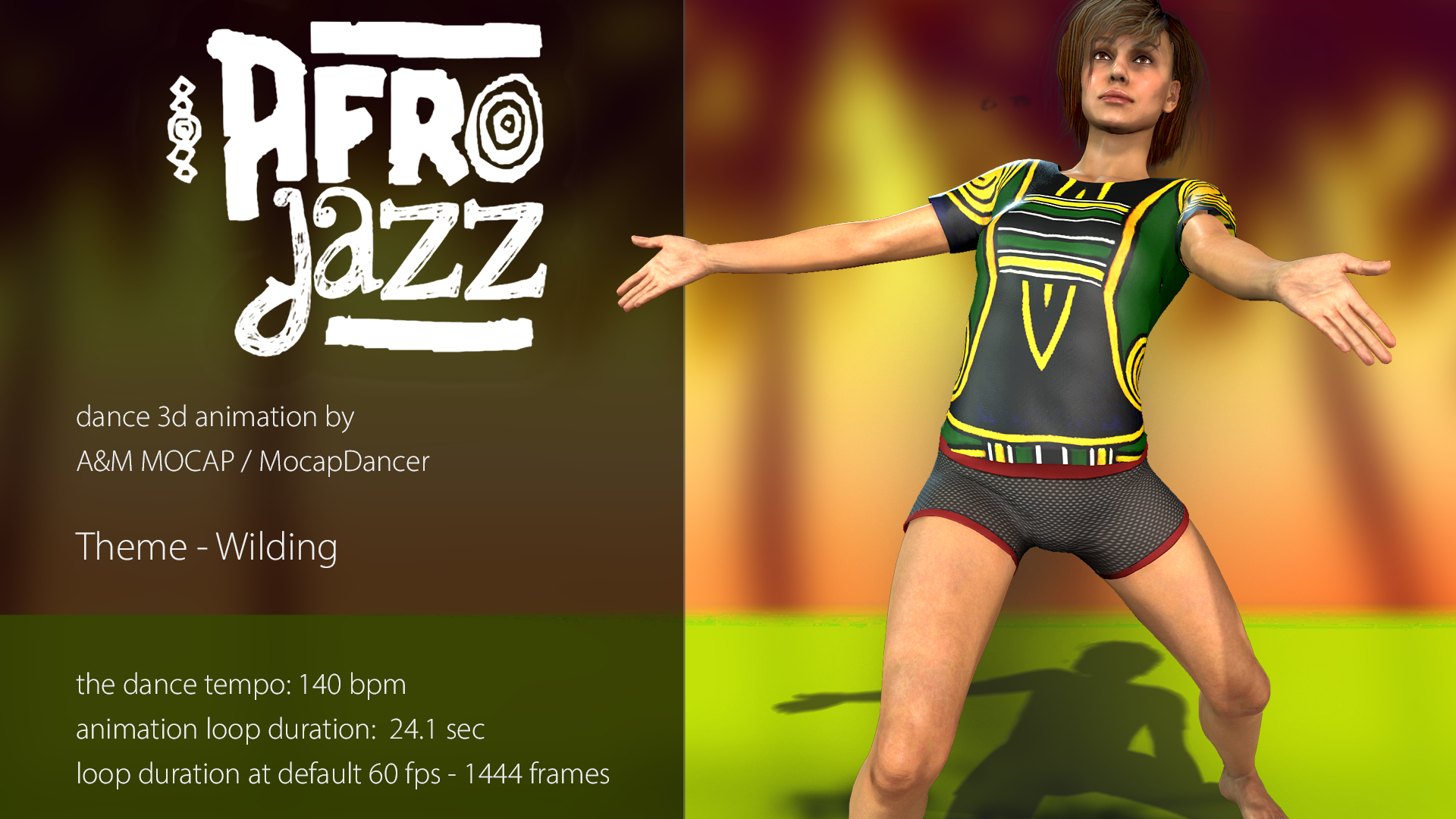 A&M Afro Jazz (140bpm) dance animation iClone/Motion Reallusion