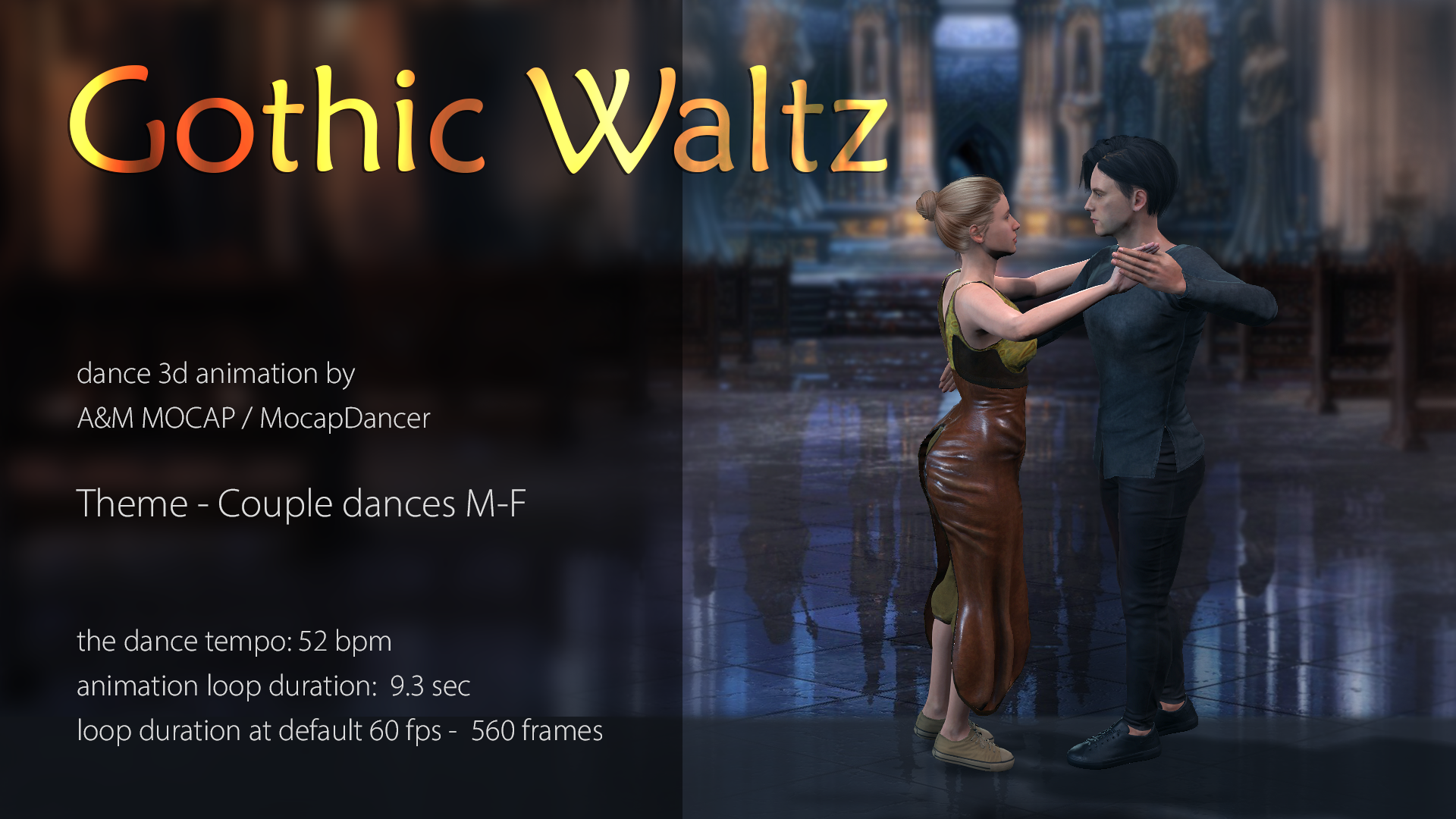 MocapDancer - Gothic Waltz Short [couple dance animation, 52bpm]