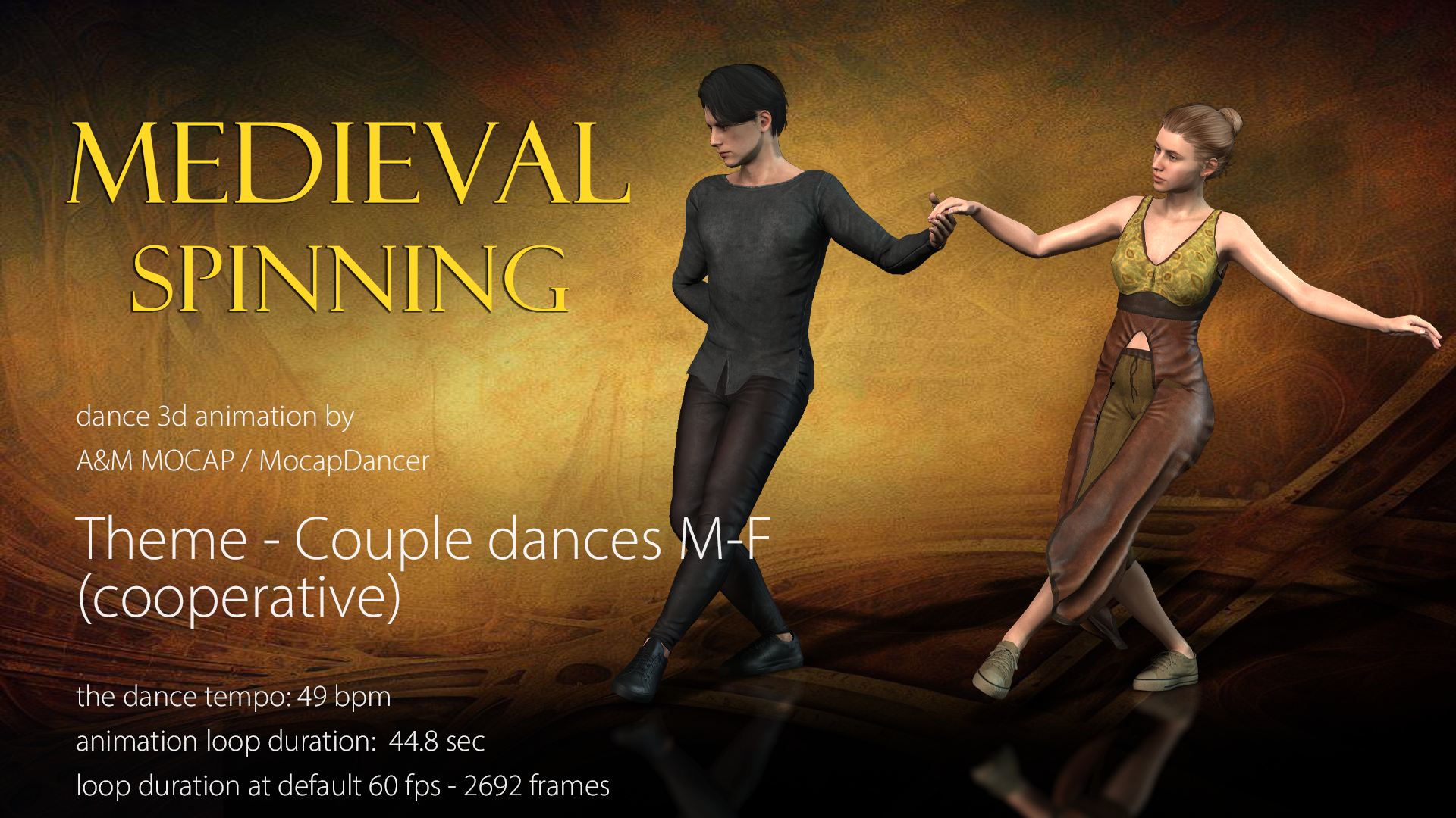 A&M - Medieval Spinning [couple dance animation, 49bpm]