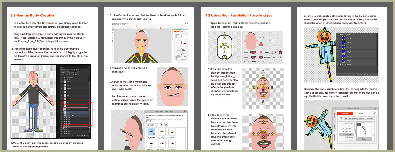 Photoshop character template white paper