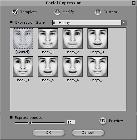 Applying and Creating Facial Expressions