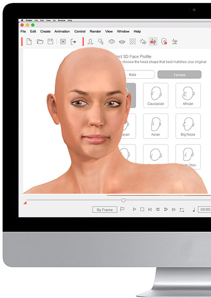 Create your own 3D head - face profiles