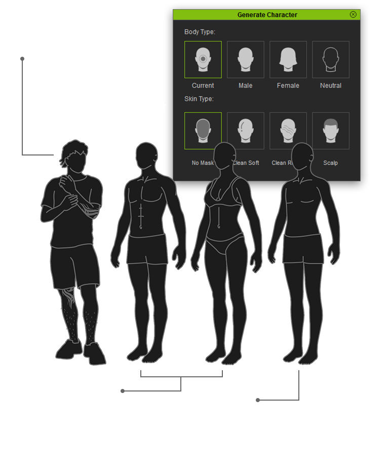 headshot - 3d face body type