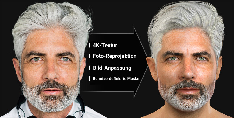 headshot - high quality 3d face creation, 3d scan level face creation