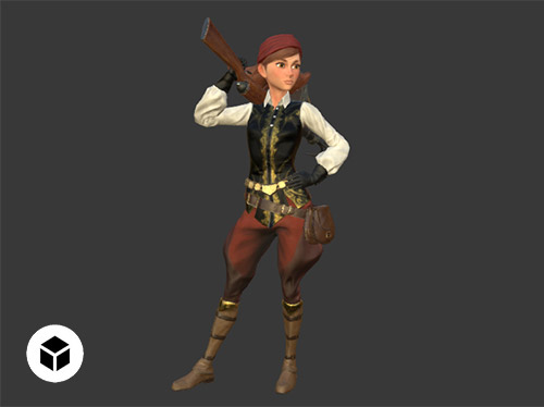 3D character - female, pirate