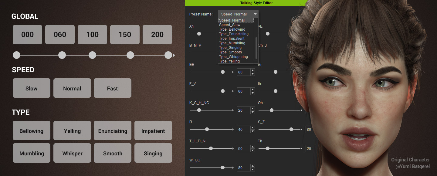lipsync animation - talking style editor