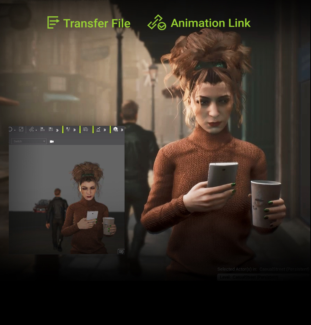 Why Choosing iClone Unreal Live Link - One-click transfer & animation live link