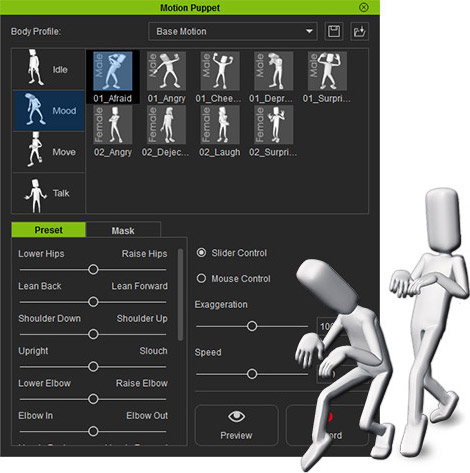 animate Daz character - motion puppet
