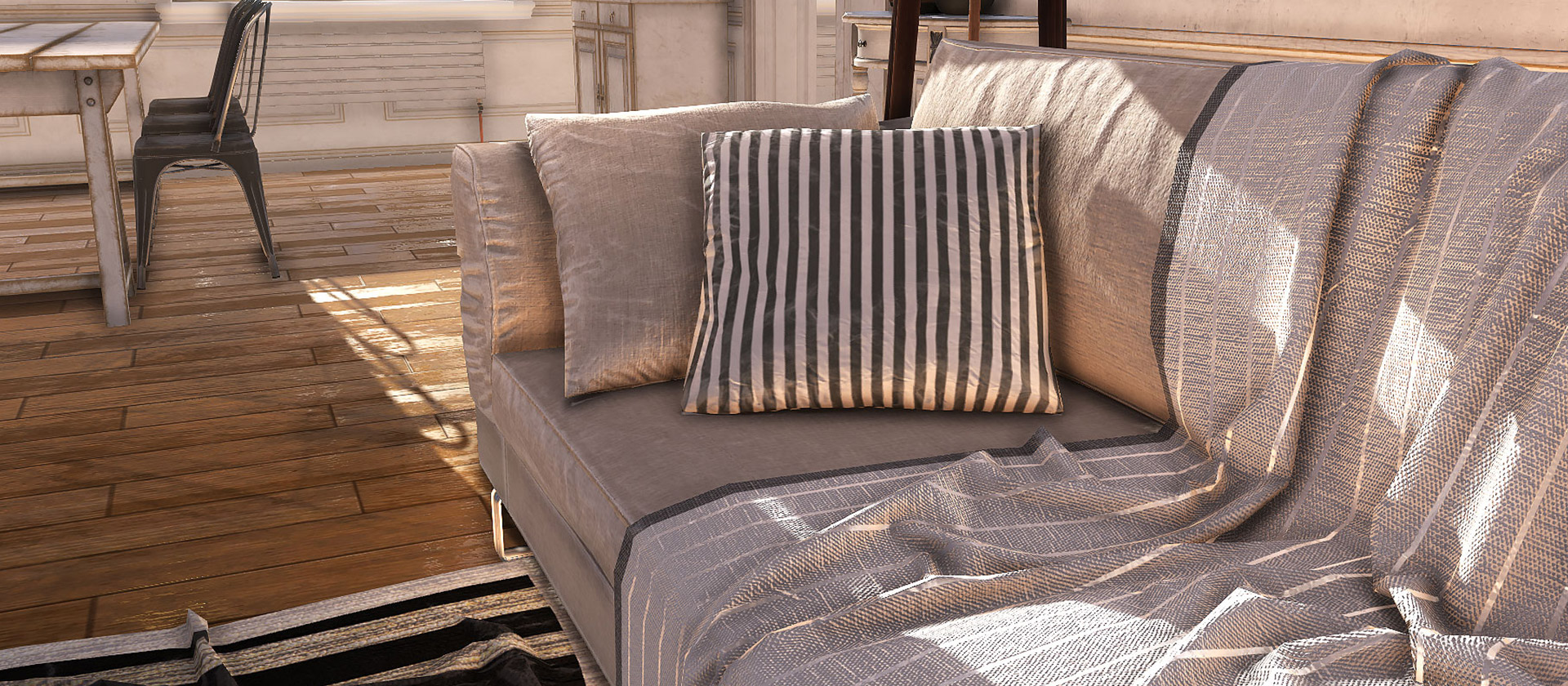 global illumination in 3D scene - sofa