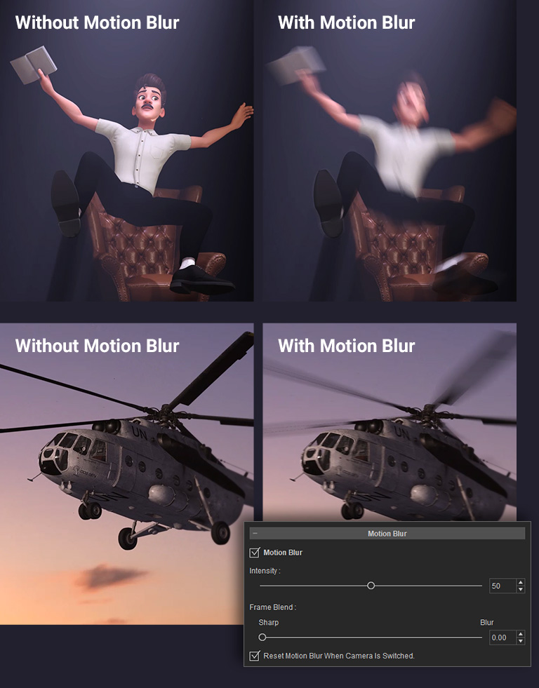 Motion Blur, Lens Flare and Mirror Plane Shader iClone