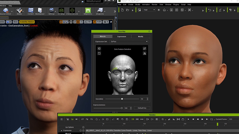 metahuman - facial animation key editing