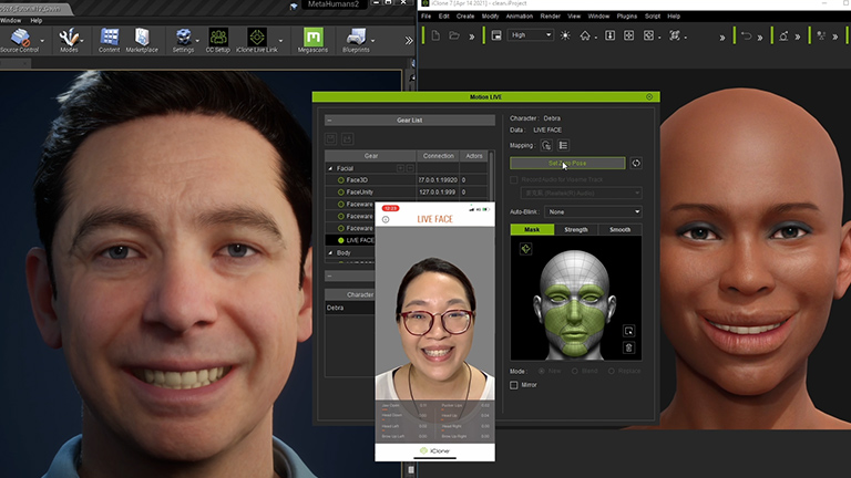 unreal metahuman - iphone face animation capture